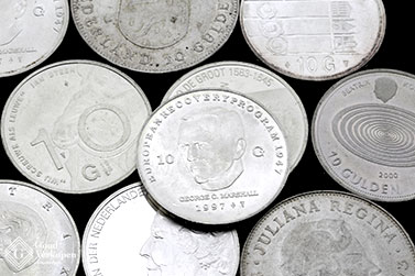 Zilveren tientje munt verkopen