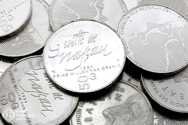 Zilveren vijftig gulden munt verkopen