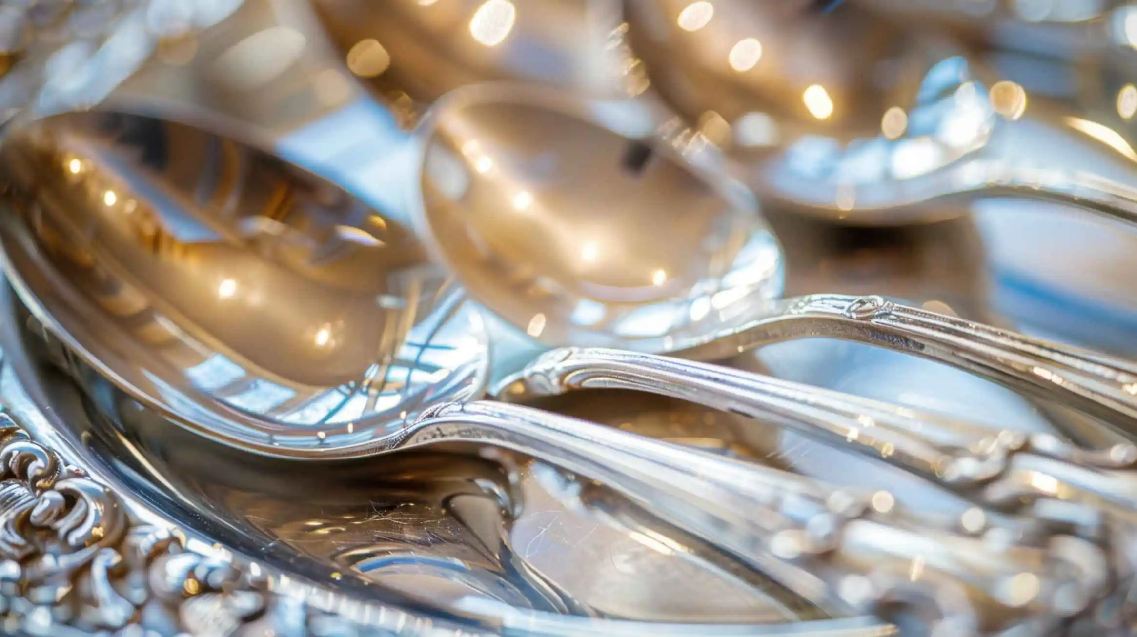 Opgepoetst zilver bestek